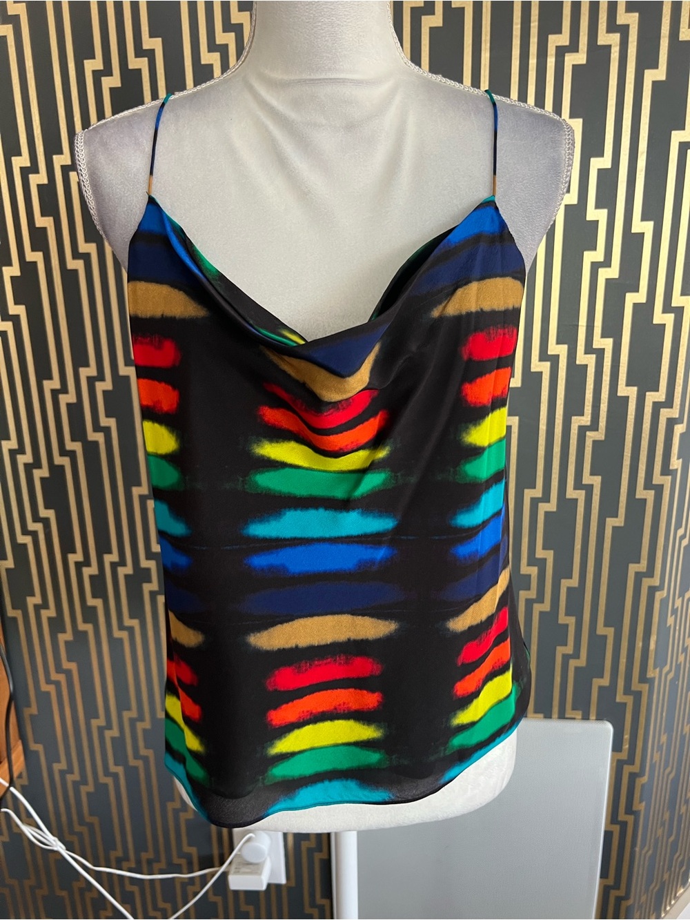 Alice + Olivia Silk Cowl Neck Camisole